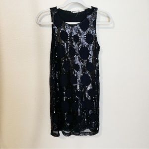 Boutique Black Sequin Sleeveless Mini Dress